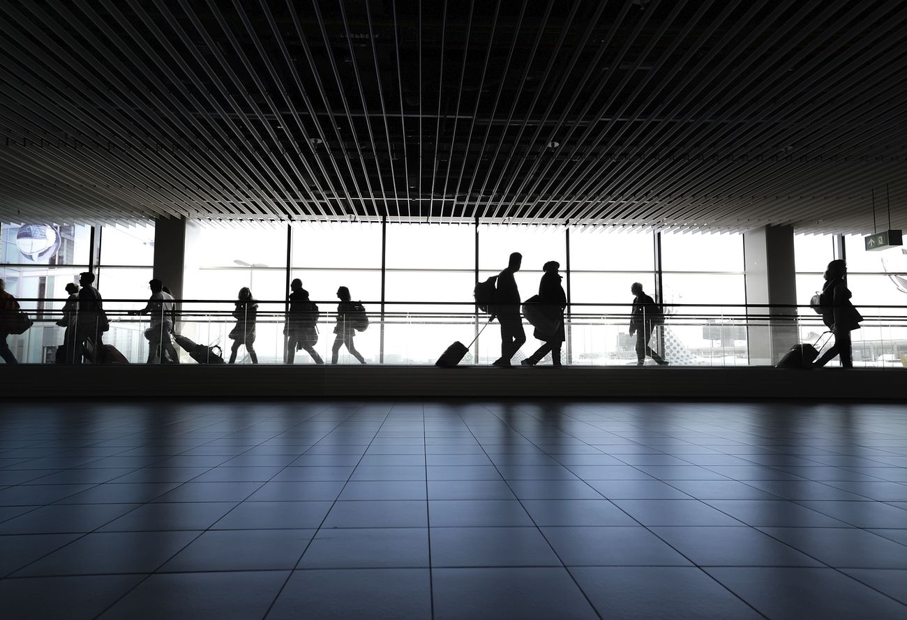 Free silhouette of people at airport